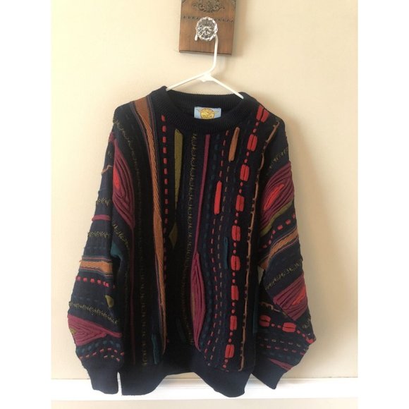 Milano Gabizoni Other - Vintage Milano Gabizoni Mens Size 18 Wool Sweater Multicolor 3D Retro Cosby